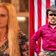Left: Kate McKinnon as Carole Baskin, Right: John Cameron Mitchell as Joe Exotic. Credit: NBCUniversal/Peacock